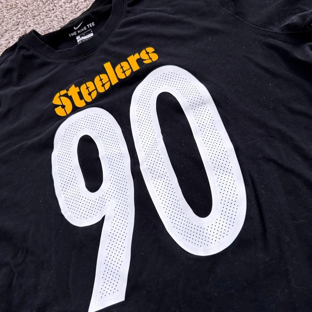 Nike Pittsburgh‎ Steelers TJ Watt 90 Dri-FIT Black T-Shirt Mens Large